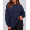 imagePRETTYGARDEN Womens Oversized Hoodies Fleece Hooded Sweatshirts Long Sleeve Pullover Tops 2025 Fall Outfits Winter ClothesNavy Blue