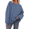 imagePRETTYGARDEN Crewneck Sweatshirt for Women Oversized Long Sleeve Pullover Tops Winter Fall Outfits 2025 Fashion ClothingGrey Blue