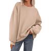 imagePRETTYGARDEN Crewneck Sweatshirt for Women Oversized Long Sleeve Pullover Tops Winter Fall Outfits 2025 Fashion ClothingKhaki