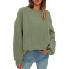 imagePRETTYGARDEN Sweatshirts for Women Oversized Crewneck Fleece Pullover Long Sleeve Tops Comfy 2025 Fall Winter Fashion OutfitsForest Green