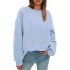 imagePRETTYGARDEN Sweatshirts for Women Oversized Crewneck Fleece Pullover Long Sleeve Tops Comfy 2025 Fall Winter Fashion OutfitsLight Blue