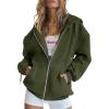 imagePRETTYGARDEN Womens 2025 Zip Up Y2K Hoodies Casual Long Sleeve Sweatshirts Fall Spring Track Jackets with PocketsArmy Green