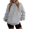 imagePRETTYGARDEN Womens Oversized Hoodies Fleece Hooded Sweatshirts Long Sleeve Pullover Tops 2025 Fall Outfits Winter ClothesGrey