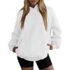 imagePRETTYGARDEN Womens Oversized Hoodies Fleece Hooded Sweatshirts Long Sleeve Pullover Tops 2025 Fall Outfits Winter ClothesWhite