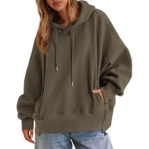 imagePRETTYGARDEN Womens 2025 Oversized Hoodies Sweatshirt Long Sleeve Loose Fit Going Out Tops Trendy Casual Fall Fashion OutfitsArmy Green