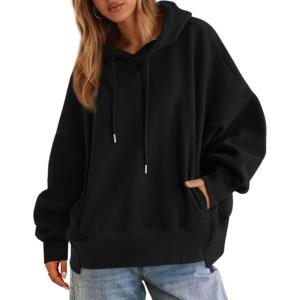 imagePRETTYGARDEN Womens 2025 Oversized Hoodies Sweatshirt Long Sleeve Loose Fit Going Out Tops Trendy Casual Fall Fashion OutfitsBlack