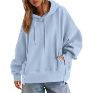 imagePRETTYGARDEN Womens 2025 Oversized Hoodies Sweatshirt Long Sleeve Loose Fit Going Out Tops Trendy Casual Fall Fashion OutfitsLight Blue