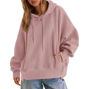 imagePRETTYGARDEN Womens 2025 Oversized Hoodies Sweatshirt Long Sleeve Loose Fit Going Out Tops Trendy Casual Fall Fashion OutfitsPink