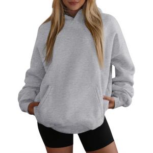 imagePRETTYGARDEN Womens Oversized Hoodies Fleece Hooded Sweatshirts Long Sleeve Pullover Tops 2025 Fall Outfits Winter ClothesGrey