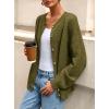 imagePRETTYGARDEN Fall Long Sleeve Cardigans for Women Trendy 2025 Open Front Winter Button Down Crewneck Soft Knit Sweater JacketArmy Green