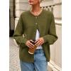 imagePRETTYGARDEN Fall Long Sleeve Cardigans for Women Trendy 2025 Open Front Winter Button Down Crewneck Soft Knit Sweater JacketArmy Green