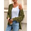 imagePRETTYGARDEN Fall Long Sleeve Cardigans for Women Trendy 2025 Open Front Winter Button Down Crewneck Soft Knit Sweater JacketArmy Green