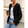 imagePRETTYGARDEN Fall Long Sleeve Cardigans for Women Trendy 2025 Open Front Winter Button Down Crewneck Soft Knit Sweater JacketBlack