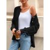 imagePRETTYGARDEN Fall Long Sleeve Cardigans for Women Trendy 2025 Open Front Winter Button Down Crewneck Soft Knit Sweater JacketBlack