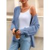 imagePRETTYGARDEN Fall Long Sleeve Cardigans for Women Trendy 2025 Open Front Winter Button Down Crewneck Soft Knit Sweater JacketBlue