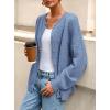 imagePRETTYGARDEN Fall Long Sleeve Cardigans for Women Trendy 2025 Open Front Winter Button Down Crewneck Soft Knit Sweater JacketBlue