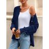imagePRETTYGARDEN Fall Long Sleeve Cardigans for Women Trendy 2025 Open Front Winter Button Down Crewneck Soft Knit Sweater JacketDark Blue