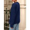 imagePRETTYGARDEN Fall Long Sleeve Cardigans for Women Trendy 2025 Open Front Winter Button Down Crewneck Soft Knit Sweater JacketDark Blue