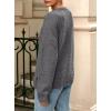imagePRETTYGARDEN Fall Long Sleeve Cardigans for Women Trendy 2025 Open Front Winter Button Down Crewneck Soft Knit Sweater JacketGrey