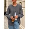 imagePRETTYGARDEN Fall Long Sleeve Cardigans for Women Trendy 2025 Open Front Winter Button Down Crewneck Soft Knit Sweater JacketGrey