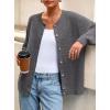 imagePRETTYGARDEN Fall Long Sleeve Cardigans for Women Trendy 2025 Open Front Winter Button Down Crewneck Soft Knit Sweater JacketGrey