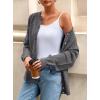 imagePRETTYGARDEN Fall Long Sleeve Cardigans for Women Trendy 2025 Open Front Winter Button Down Crewneck Soft Knit Sweater JacketGrey