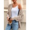 imagePRETTYGARDEN Fall Long Sleeve Cardigans for Women Trendy 2025 Open Front Winter Button Down Crewneck Soft Knit Sweater JacketLight Khaki