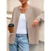 imagePRETTYGARDEN Fall Long Sleeve Cardigans for Women Trendy 2025 Open Front Winter Button Down Crewneck Soft Knit Sweater JacketLight Khaki