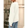 imagePRETTYGARDEN Fall Long Sleeve Cardigans for Women Trendy 2025 Open Front Winter Button Down Crewneck Soft Knit Sweater JacketWhite