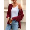 imagePRETTYGARDEN Fall Long Sleeve Cardigans for Women Trendy 2025 Open Front Winter Button Down Crewneck Soft Knit Sweater JacketWine Red