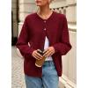 imagePRETTYGARDEN Fall Long Sleeve Cardigans for Women Trendy 2025 Open Front Winter Button Down Crewneck Soft Knit Sweater JacketWine Red