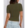 imagePRETTYGARDEN Women 2025 Summer Crew Neck Short Sleeve Tops Ribbed Knit Slim Fit Fashion Basic Tee Shirts Casual Going Out TopArmy Green