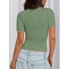 imagePRETTYGARDEN Women 2025 Summer Crew Neck Short Sleeve Tops Ribbed Knit Slim Fit Fashion Basic Tee Shirts Casual Going Out TopGreen
