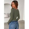 imagePRETTYGARDEN Women 2025 Summer Fall Long Sleeve Shirts Ribbed Crewneck Fitted Basic Tee Going Out Tops Casual Workout OutfitsArmy Green