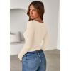 imagePRETTYGARDEN Women 2025 Summer Fall Long Sleeve Shirts Ribbed Crewneck Fitted Basic Tee Going Out Tops Casual Workout OutfitsBeige