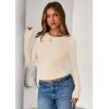 imagePRETTYGARDEN Women 2025 Summer Fall Long Sleeve Shirts Ribbed Crewneck Fitted Basic Tee Going Out Tops Casual Workout OutfitsBeige