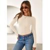 imagePRETTYGARDEN Women 2025 Summer Fall Long Sleeve Shirts Ribbed Crewneck Fitted Basic Tee Going Out Tops Casual Workout OutfitsBeige
