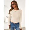 imagePRETTYGARDEN Women 2025 Summer Fall Long Sleeve Shirts Ribbed Crewneck Fitted Basic Tee Going Out Tops Casual Workout OutfitsBeige