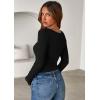 imagePRETTYGARDEN Women 2025 Summer Fall Long Sleeve Shirts Ribbed Crewneck Fitted Basic Tee Going Out Tops Casual Workout OutfitsBlack