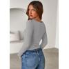 imagePRETTYGARDEN Women 2025 Summer Fall Long Sleeve Shirts Ribbed Crewneck Fitted Basic Tee Going Out Tops Casual Workout OutfitsGrey