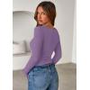 imagePRETTYGARDEN Women 2025 Summer Fall Long Sleeve Shirts Ribbed Crewneck Fitted Basic Tee Going Out Tops Casual Workout OutfitsPurple