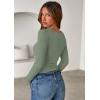 imagePRETTYGARDEN Women 2025 Summer Fall Long Sleeve Shirts Ribbed Crewneck Fitted Basic Tee Going Out Tops Casual Workout OutfitsSage Green