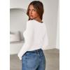 imagePRETTYGARDEN Women 2025 Summer Fall Long Sleeve Shirts Ribbed Crewneck Fitted Basic Tee Going Out Tops Casual Workout OutfitsWhite