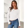 imagePRETTYGARDEN Women 2025 Summer Fall Long Sleeve Shirts Ribbed Crewneck Fitted Basic Tee Going Out Tops Casual Workout OutfitsWhite