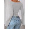 imagePRETTYGARDEN Womens Long Sleeve Shirts 2025 Fall Going Out Tops Casual Boat Neck Bell Sleeve Ribbed Ruched Y2K ClothesGrey