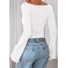 imagePRETTYGARDEN Womens Long Sleeve Shirts 2025 Fall Going Out Tops Casual Boat Neck Bell Sleeve Ribbed Ruched Y2K ClothesWhite