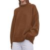 imagePRETTYGARDEN Womens Sweaters Fall 2025 Trendy Casual Crewneck Long Sleeve Cozy Knit Pullover Sweater Tops Winter ClothingCaramel