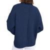 imagePRETTYGARDEN Womens Sweaters Fall 2025 Trendy Casual Crewneck Long Sleeve Cozy Knit Pullover Sweater Tops Winter ClothingDark Blue