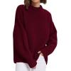 imagePRETTYGARDEN Womens Sweaters Fall 2025 Trendy Casual Crewneck Long Sleeve Cozy Knit Pullover Sweater Tops Winter ClothingWine Red