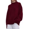 imagePRETTYGARDEN Womens Sweaters Fall 2025 Trendy Casual Crewneck Long Sleeve Cozy Knit Pullover Sweater Tops Winter ClothingWine Red